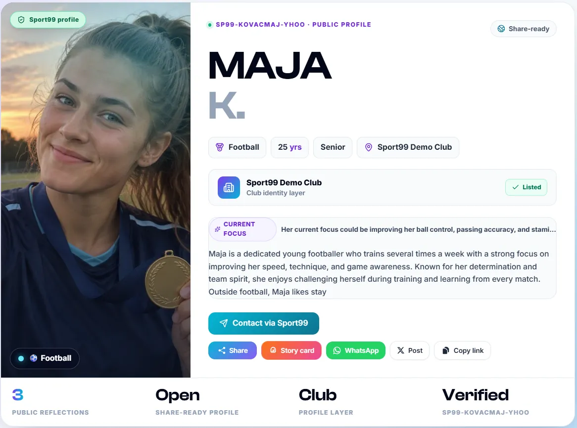 Profilo atleta pubblico Sport99